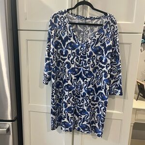 Lilly Pulitzer Blue and White Cotton Dress
